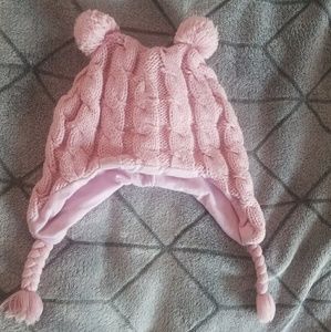 Girls pink beanie hat